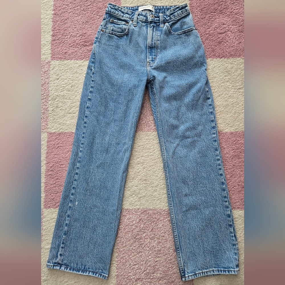 Abercrombie & Fitch 90's Relaxed High Rise Jeans, Curve Love, Size: 25/0 SHORT